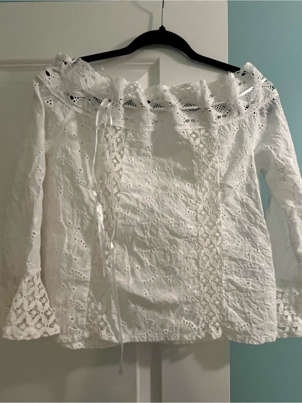 White Lace Off-Shoulder Top